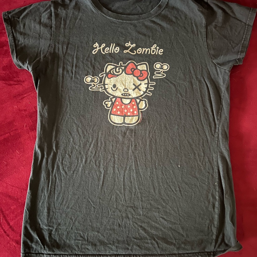 Hello Zombie (Hello Kitty parody) ladies T-shirt.